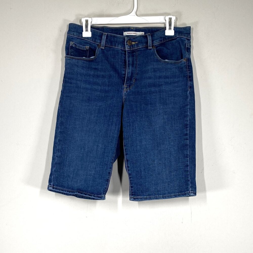 Levi's Bermuda Denim Jean Shorts Women's 29 Mid Rise Blue Casual